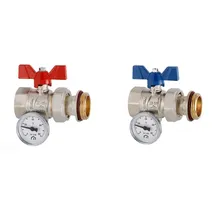 emmeti s.p.a Heizkreisverteiler Kugelhahn 1 Zoll DN20 mit Thermometer