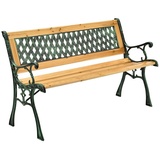 Juskys Gartenbank Pisa – 2-Sitzer Sitzbank mit Armlehnen & Rückenlehne – 122x54x73 cm