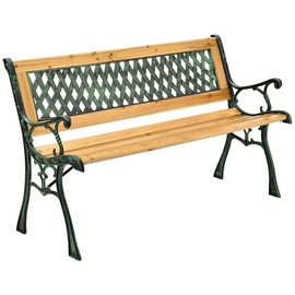 Juskys Gartenbank Pisa – 2-Sitzer Sitzbank mit Armlehnen & Rückenlehne – 122x54x73 cm