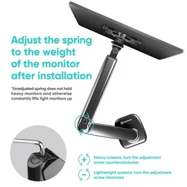 ONKRON Monitorhalterung G50-B für VESA TFT, Tisch-Befestigung, Schwarz