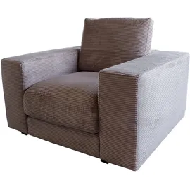 KAWOLA Sessel MADELINE Cord 72 x 71 x 70 cm taupe mit Kissen