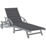 vidaXL Sonnenliege 200 x 68 x 86 cm Grau