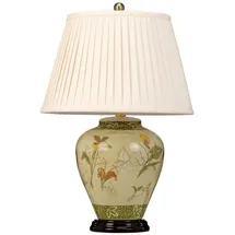 Elstead Lighting Elstead Lighting, Tischlampe, Arum Lily Tischleuchte E27 Gealtertes Messing Creme, Made in UK