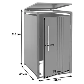 MCW Mülltonnenverkleidung MCW-Q76 116 x 68 x 89 cm grau