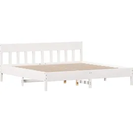 vidaXL Massivholzbett 180 x 200 cm Weiß