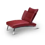 NEUERRAUM Liegesessel Chaiselongue Daybed Recamiere (Echt-) Leder Bordeaux Rot.