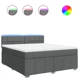 vidaXL Boxspringbett mit Matratze Dunkelgrau 180x200 cm Stoff