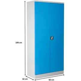 Proregal BEE Aktenschrank 195x92x42 cm Grau-Hellblau