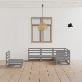 vidaXL Garten-Lounge-Set 5-tlg. grau Kiefer