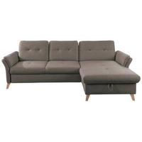 Livetastic Ecksofa, Dunkelgrau, Textil, Buche, massiv, 5-Sitzer, L-Form, 268x176 cm, Made in EU, Schlafen auf Sitzhöhe, Rücken echt, Wohnzimmer, Sofas & Couches, Wohnlandschaften, Ecksofas