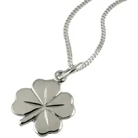 NICEANDnoble Kette mit Anhänger 925er Silber Panzerkette mit Anhänger Kleeblatt