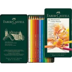 FABER CASTELL Farbstift Polychromos 12St sortiert 110012 Metalletui