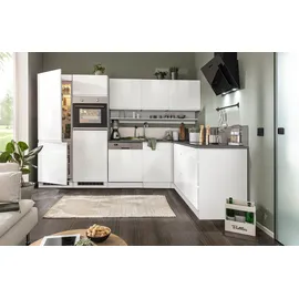 kochstation Winkelküche L-Form 290 x 180 cm weiß