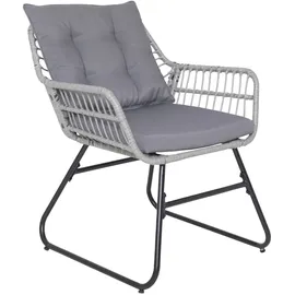 Svita AMALFI Rattan Sitzgruppe Outdoor Gartenlounge 2 Personen Balkonset Hellgrau