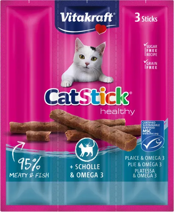 Vitakraft Cat Stick® + Scholle & Omega 3 3x18g (Rabatt für Stammkunden 3%)