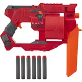 Nerf Halo Mangler Dart Blaster – Spannschlitten, 6-Dart Rotationstrommel – enthält 6 Nerf Elite Darts