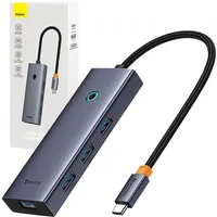 Baseus Hub 5w1 UltraJoy 5-Port Kabelgebunden USB Grau