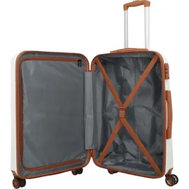 Travelite Bali 4-Rollen M 67 cm / 65 l weiß/cognac