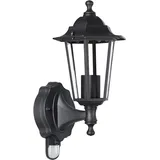 monzana MONZANA® Außenleuchte Außenwandleuchte Laterne Wand Garten Leuchte Lampe Beleuchtung Wandleuchte mit Bewegungsmelder IP44 Wetterfest Alu Guss E27 Grau