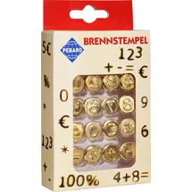 Peter Bausch GmbH & Co. KG Brennstempel 0-9 und Zeichen 16-teilig Gold