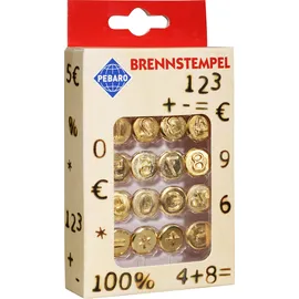 Peter Bausch GmbH & Co. KG Brennstempel 0-9 und Zeichen 16-teilig Gold