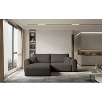 Fun Möbel Ecksofa Sofa FLAVIO mit Schlaffunktion Stoff Abriamo Braun Ottomane Links - Braun