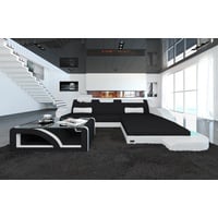 Sofa Dreams Ecksofa Stoffsofa Couch Stoff Polstersofa Palermo L Form, mit LED, ausziehbare Bettfunktion, Designersofa schwarz