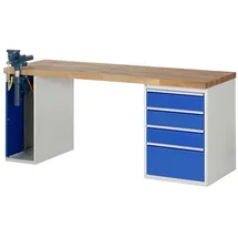 Rau Werkbank Modell 7510 mit 4 Schubladen und Schrank BxTxH 2000x900x840mm