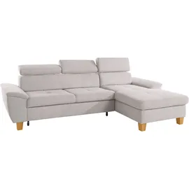 exxpo - sofa fashion Ecksofa EXXPO - SOFA FASHION "Enya, aufwendige Detailverarbeitung, hoher Sitzkomfort, bequem, L-Form", silber, B:280cm H:79cm T:167cm, Luxus-Microfaser Vintageoptik (100% Polyester);Webvelours (92% Polyester, 8% Nylon), Sofas, Ecksofa, inkl.
