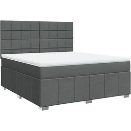 vidaXL Boxspringbett 180 x 200 cm Dunkelgrau