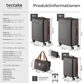 Tectake Madison 4-Rollen 76 cm / 90 l grau/silber