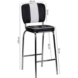 FineBuy FineBuy, Barhocker Barhocker 4er Set Kunstleder Schwarz