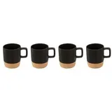 SECRET DE GOURMET Keramikbecher 0,12 l Schwarz 4 St.