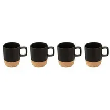 SECRET DE GOURMET Keramikbecher 0,12 l Schwarz 4 St.