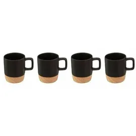 SECRET DE GOURMET Keramikbecher 0,12 l Schwarz 4 St.