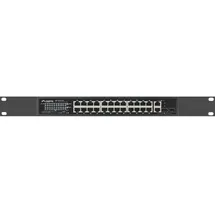LANBERG Switch 24X 100MB DSP+/2x Combo Rack 19" 250W