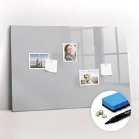 Tulup Magnettafel, Hellgrau, Glas, 90x0.4x60 cm, Dekoration, Magnettafeln &