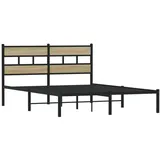 vidaXL Bett Metallbett ohne Matratze Sonoma-Eiche 140x200 cm 200 cm x 140 cm