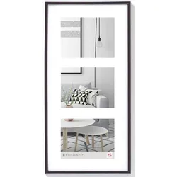 walther + design Galeria Kunststoff Bilderrahmen, schwarz, 3x 13x18 cm