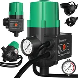 Kesser KESSER® Pumpensteuerung mit Baranzeige mit Kabel 10 bar Druckwächter elektrisch Druckschalter überwacht den Wasserdruck - automatisches Ein- und Ausschalten