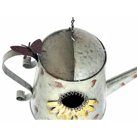 DanDiBo Ambiente Vogelhaus Zum Aufhängen Metall Deko Gießkanne Wetterfest Nistkasten Futterstation Für Vögel Shabby Mit Kette Metallkanne Kanne Balkon - Dandibo