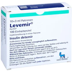 LEVEMIR Penfill 100 Einheiten/ml Inj.-L.Zyl.-Amp. 10X3 ml
