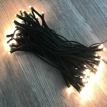 Mojawo Lichterkette Kunststoff 50er Set Solar warmweiß Dämmerungssensor grün