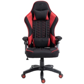 kraken chairs Gaming Stuhl Stoff, Bürostuhl Gaming Sessel, Höhenverstellbar Drehstuhl, Ergonomischer Gamer Stuhl Verstellbare Armlehne Lendenkissen Schwarz/Rot