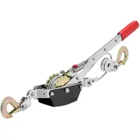 Vevor Handhebelseilzug, 2 Tonnen (4.409 lbs) Zugkraft, 3,7 m Stahlkabel, 2 Haken, Hochleistungs-Ratschen-Handseilwinde mit Doppelgetriebe, Flaschenzug-Seilzieher, ideal für Fahrzeugrettung