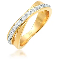 Elli Fingerring »Ring Wickelring Zart Kristalle 925 Silber« Elli Gold 60