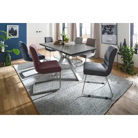 MCA Furniture Esstisch »Nagano«, Esstisch Glas-Keramik mit Stirnauszug grau