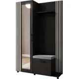 WFL GROUP Linaro Sitzbank 137 x 42 x 207 cm schwarz