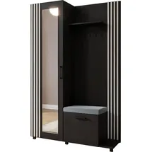 WFL GROUP Linaro Sitzbank 137 x 42 x 207 cm schwarz