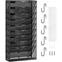 Vevor Wand Zeitungshalter Wandaktenhalter mit 10 Fächern, Aufbewahrungsordner für